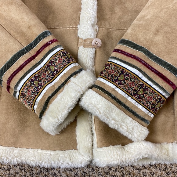 Coldwater Creek Vintage Y2k Boho Embroidered Ribbon Vegan Jacket - Picture 4 of 12